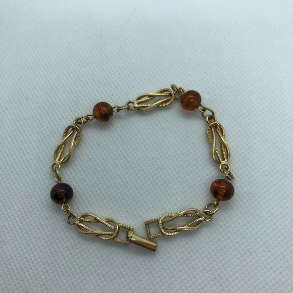 Avon topaz glass goldtone 7” bracelet - Picture 4 of 4